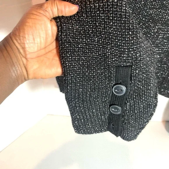 Rag & Bone Jubilee Metallic Black Crew Neck Sweater Size Large/X Large - Picture 13 of 13